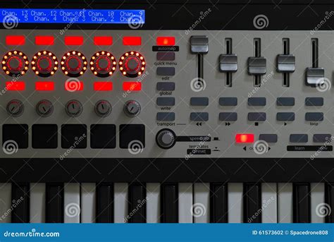 Synth keyboard in detail stock illustration. Illustration of detail ...