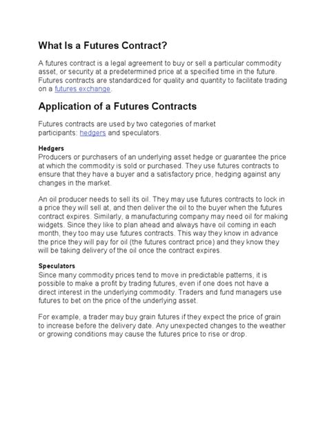 What Is A Futures Contract | PDF