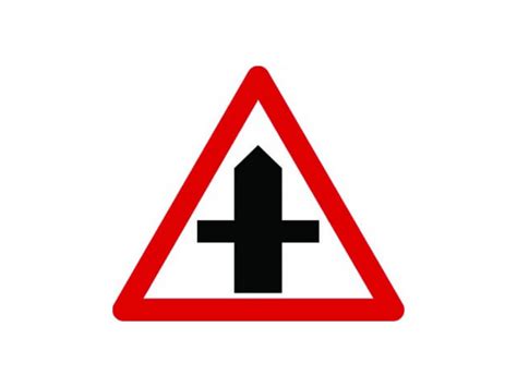 Cross roads ahead triangle. Fig 504.1 Class 1 reflective traffic sign