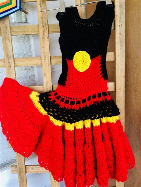 Girls Aboriginal flag dress | Flag dress, Black girl art, Trending outfits