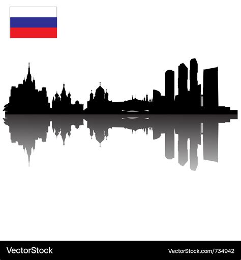 Moscow silhouette skyline Royalty Free Vector Image