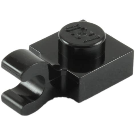 LEGO Black Plate 1 x 1 with Horizontal Clip (Thick Open 'O' Clip) (52738 / 61252) | Brick Owl ...