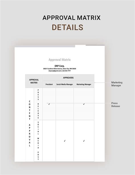 Approval Matrix Template