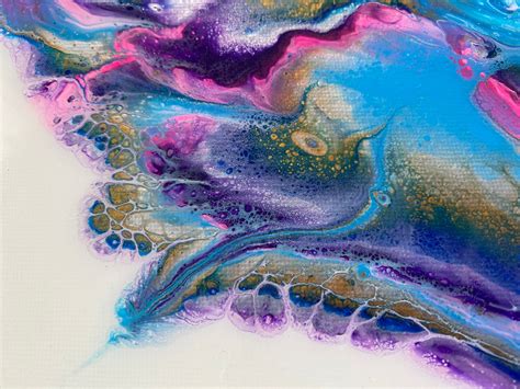 Acrylic Liquid Art Painting With a Glossy Resin Coasting 27 | Etsy