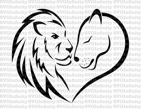 Lion and Lioness SVG, King and Queen SVG, Valentine's Day Svg, Love Forever Svg, Infinity Love ...