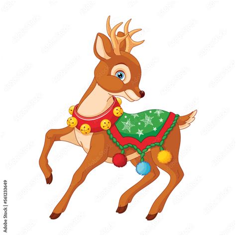 Christmas Deer vector clipart illustration, vector clipart on white ...