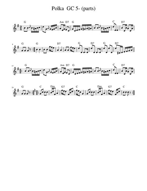 Polka GC 5- (parts) Sheet music for Accordion (Solo) | Musescore.com