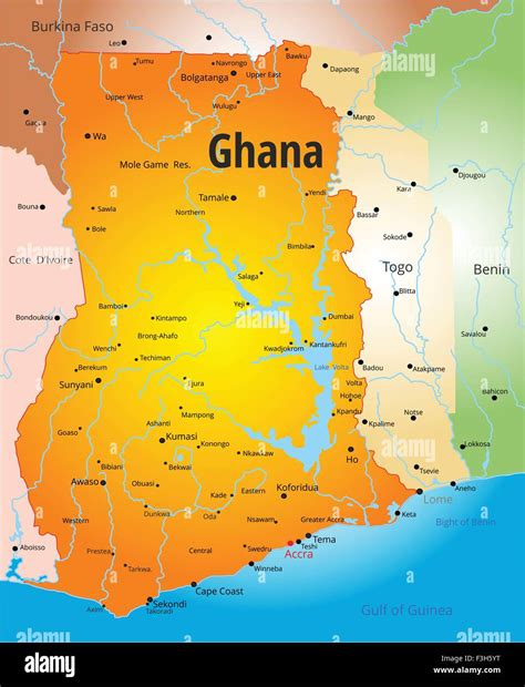 Vector Map Of Ghana Political One Stop Map - Vrogue
