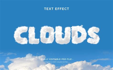 Premium PSD | Clouds text effect