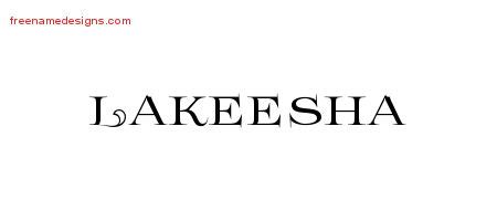 Flourishes Name Tattoo Designs Lakeesha Printable - Free Name Designs