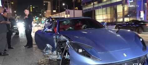 Michael B. Jordan Crashes Ferrari 812 Superfast Into Kia Niro SUV in ...