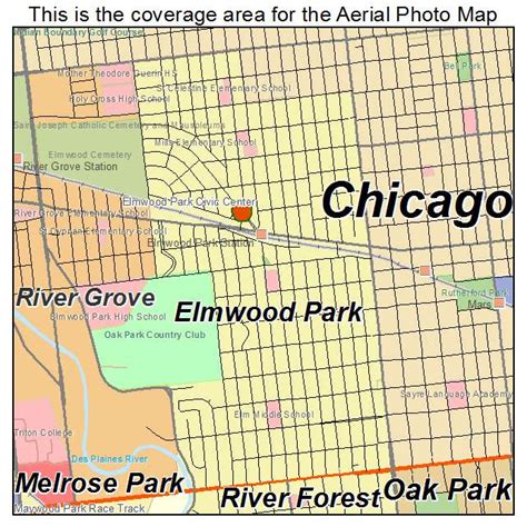 Aerial Photography Map of Elmwood Park, IL Illinois