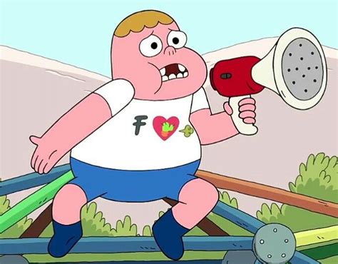 Clarence Cartoon Character with Megaphone