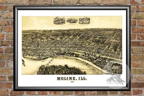 an old map of mountie, illinois on a brick wall