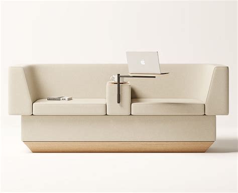 Brick Sofa Design Features Center Module with Rotating Table for Work ...