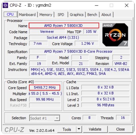 AMD Ryzen 7 5800X3D est pris en flagrant délit de vitesse à la fréquence d'horloge de Zen 4 sur ...