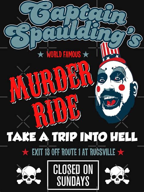 "Captain Spaulding Devils Rejects Murder Ride Sid Haig RIP" T-shirt by Dare-To-Wear | Redbubble