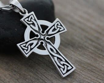 Large Mens Celtic cross necklace large sterling by LifeOfSilver