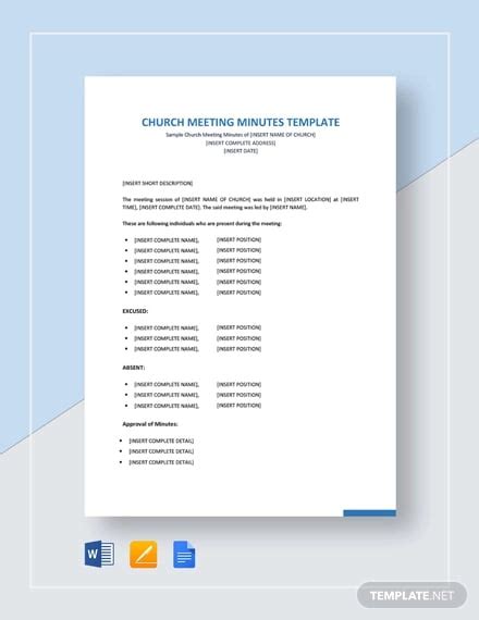 11+ Church Meeting Minutes Templates - Word, Apple Pages, Google Docs | Free & Premium Templates