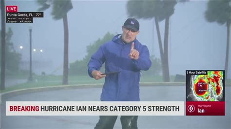 HURRICANE FORCE WINDS SWEAPS WEATHER CHANNEL’S JIM CANTORE OFF HIS FEET ...