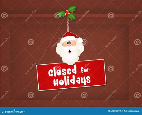 Closed for Christmas Holidays Stock Illustration - Illustration of holly, abstract: 67022092