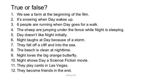 "Day and Night" Pixar Short Film Activity