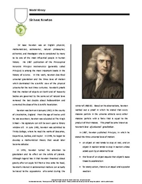 Biography: Sir Isaac Newton - Amped Up Learning