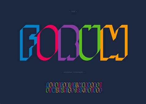 Vector forum 3d bold font typography sans serif for promotion 7657107 ...