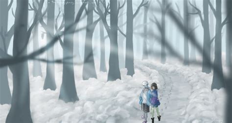 A Walk in the Snowdin Forest by TheSleepyGhosty on DeviantArt