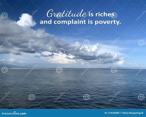 Inspirational Quote - Gratitude is Riches and Complaint is Poverty. on Nature Landscape ...