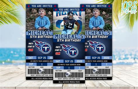 Tennessee Titans Ticket Birthday Editable Template Instant Download ...