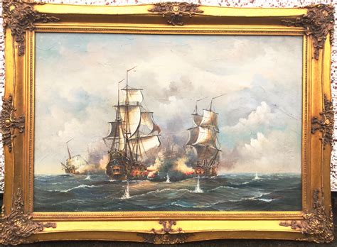 Reserved / Oil Painting The Battle Of Trafalgar 44" X 32" | 498872 ...