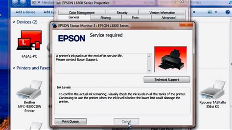 How to reset the Waste ink pad counter on Epson L1800 - YouTube