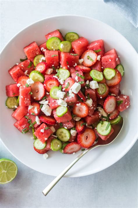 Strawberry Watermelon Salad with Honey Lime Dressing