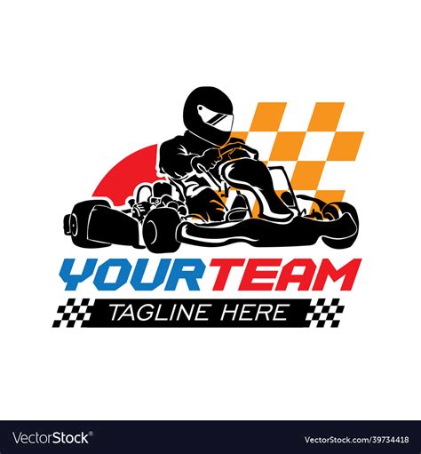 Go kart racing logo design Royalty Free Vector Image