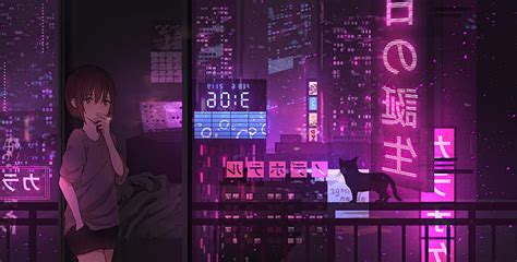 Anime Girl Purple Eyes Cyberpunk, anime-girl, anime, cyberpunk, artist, artwork, HD wallpaper ...