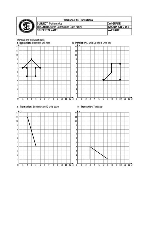 Translation worksheets