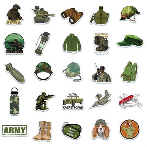 50 Pcs Military Sticker Pack Army Stickerpack Soldier Sticker | Etsy Star Stickers, Laptop ...