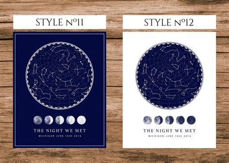 Custom Night Sky Map Printable Star Map Poster Wedding Gift | Etsy