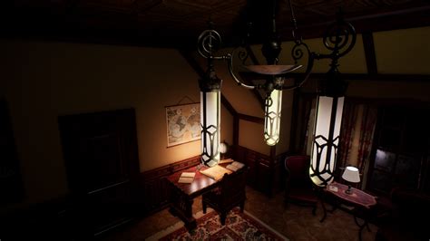 Victorian study room / library interior in Props - UE Marketplace