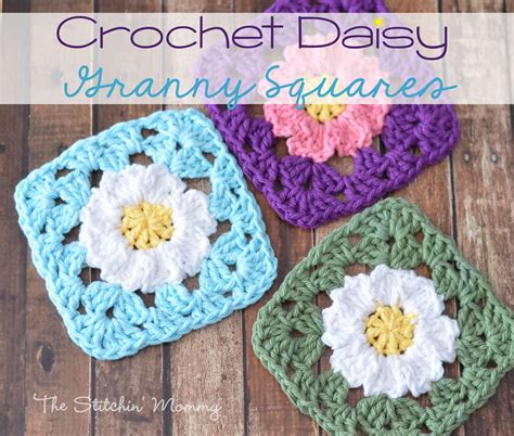 Crochet Daisy Granny Squares - The Stitchin Mommy