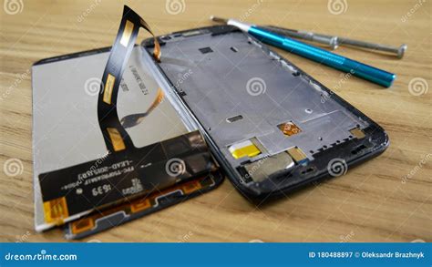 Mobile Phone Repair. Touchscreen Replacement Stock Image - Image of electronics, break: 180488897