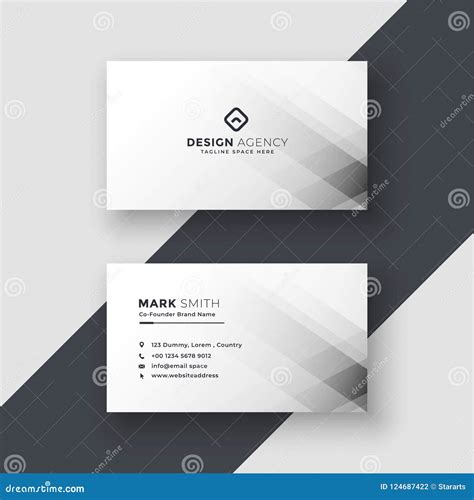 Abstract White Business Card Design Stock Vector - Illustration of ...