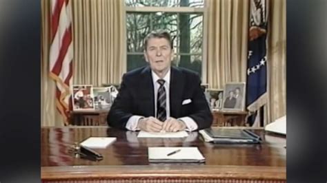 Reagan addresses the nation in 1986 after the Challenger explosion