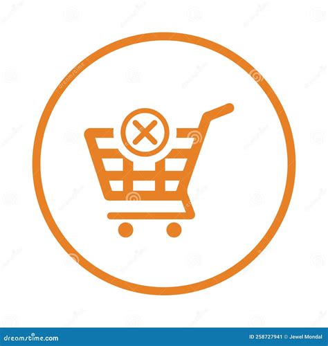 Cart, Basket, Empty Cart Icon. Orange Vector Graphics Stock Illustration - Illustration of shop ...
