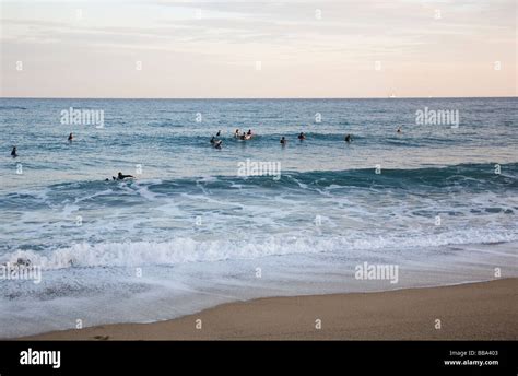 Barceloneta Surfers I Stock Photo - Alamy