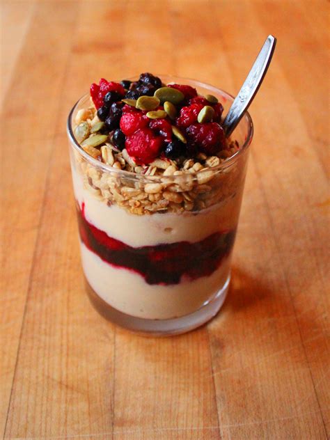 Berry & Soy yogurt parfait (plain soy yogurt,... | Garden of Vegan