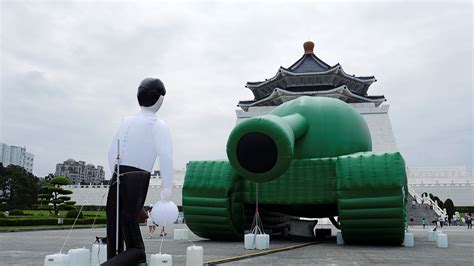 Tiananmen Square: Iconic 'tank man' image recreated as inflatable art | World News | Sky News