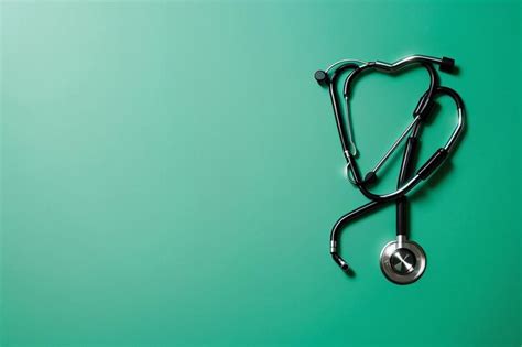 Premium AI Image | Medical stethoscope on green table background