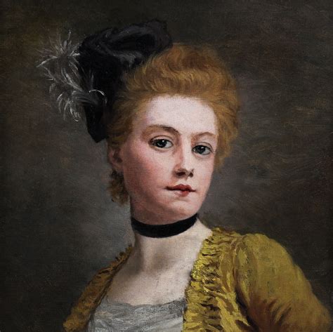 Antique original oil painting on canvas portrait lady atr. to Edouard Bisson French - Monarts ...